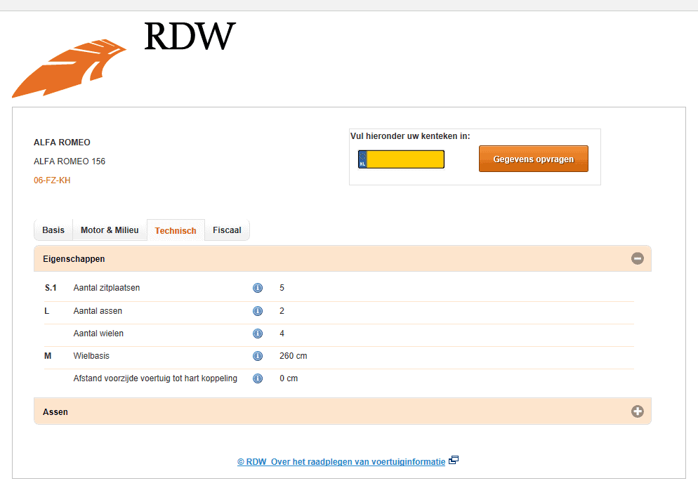 RDW Ovi Voertuiggegevens Opvragen - Kentekencheck.me