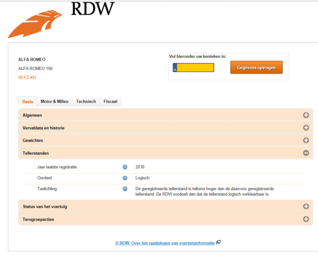 RDW Ovi Voertuiggegevens Opvragen - Kentekencheck.me